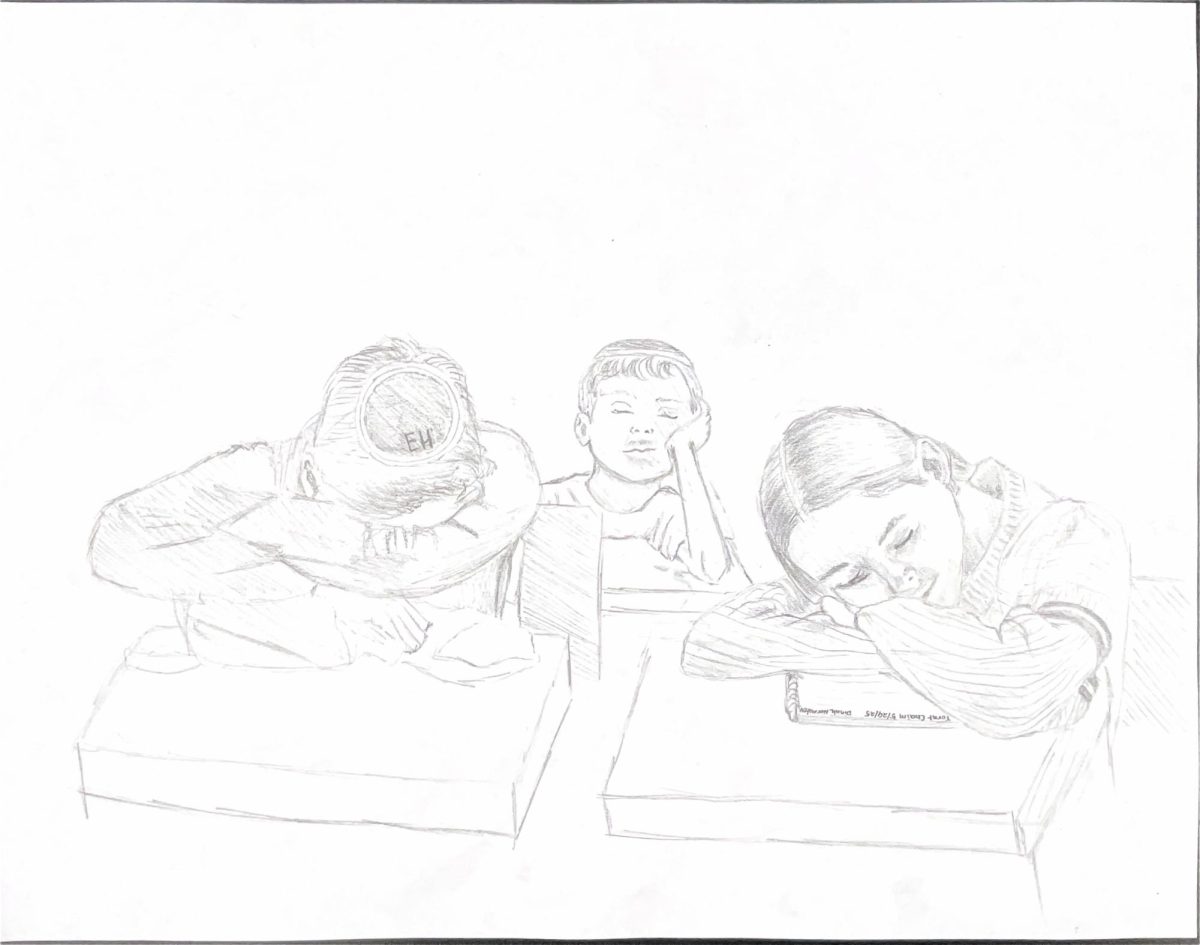 Drawing of Students Sleeping